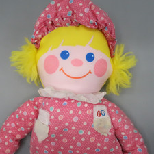 Vintage Fisher Price Crib Friend 1984 Rattle Squeeze Girl Plush Doll 1351 Pink