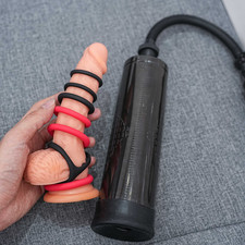 7pcs Male Vacuum Pump Machine Mannal Penis Penis Set Stretcher Rings Enlargement