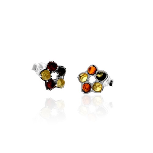 Orecchini in argento sterling con ambra baltica