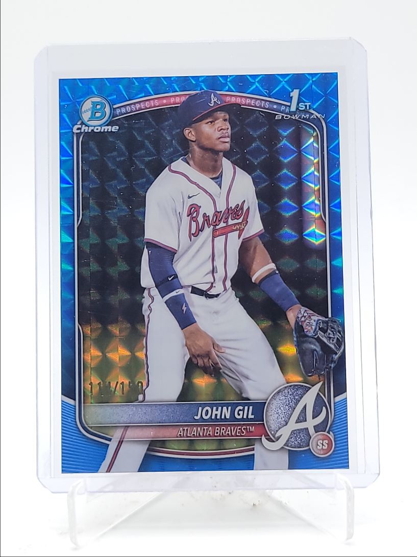 JOHN GIL 2025 BOWMAN CHROME 1ST BLUE GEOMETRIC BRAVES /150 Q4440