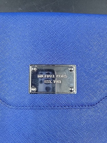 Michael Kors Blue iPad Tablet Cover Case Clutch Authentic EUC - Picture 2 of 7
