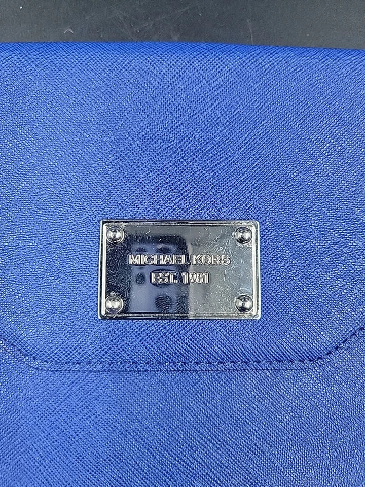 Michael Kors Blue iPad Tablet Cover Case Clutch Authentic EUC - Image 2 of 4