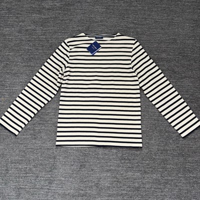 Saint James Meridien Shirt Women Small Ecru Marine Stripe Boat Neck France Knit
