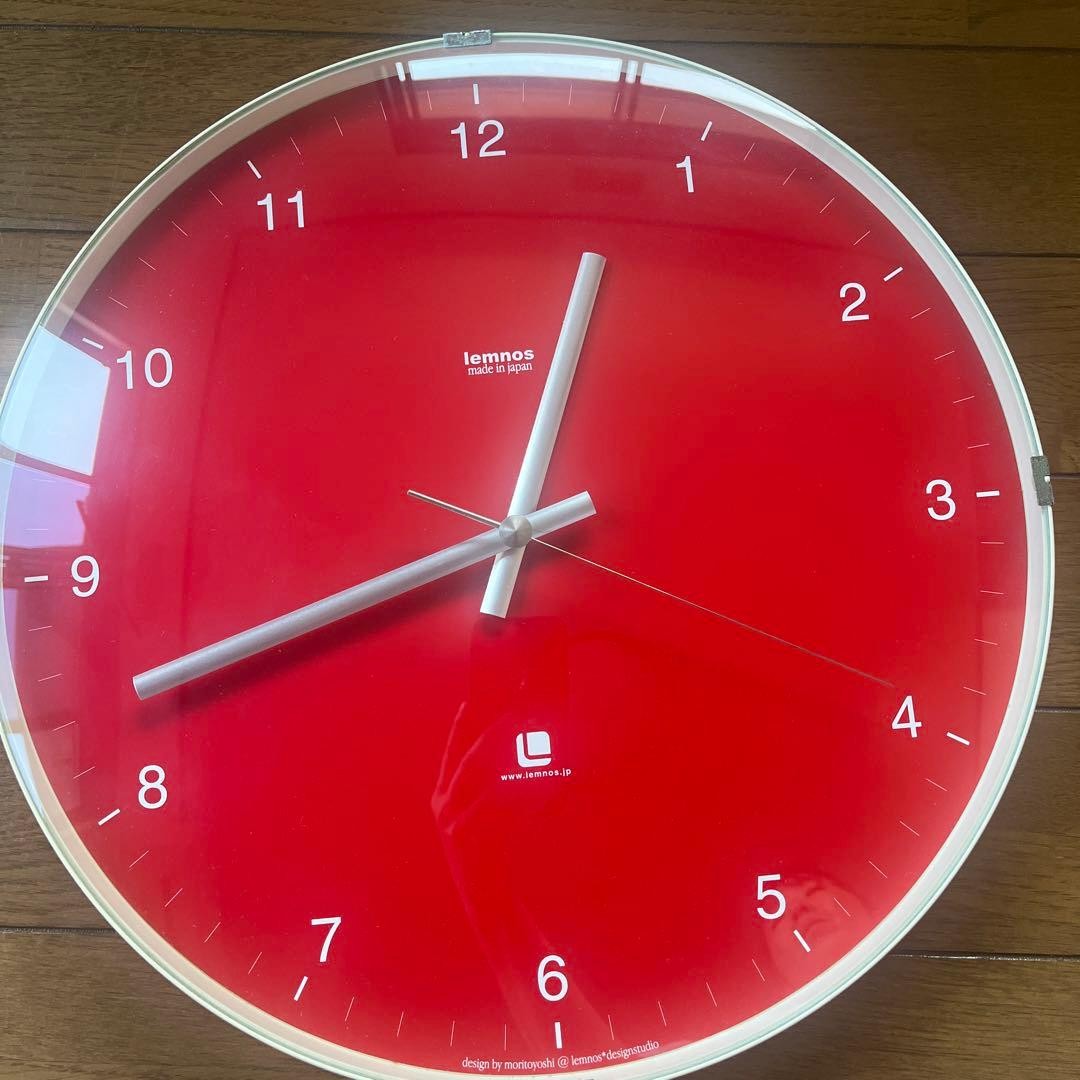 Lemnos North Wall Clock Red 32cm Silent Sweep Modern Japan | eBay