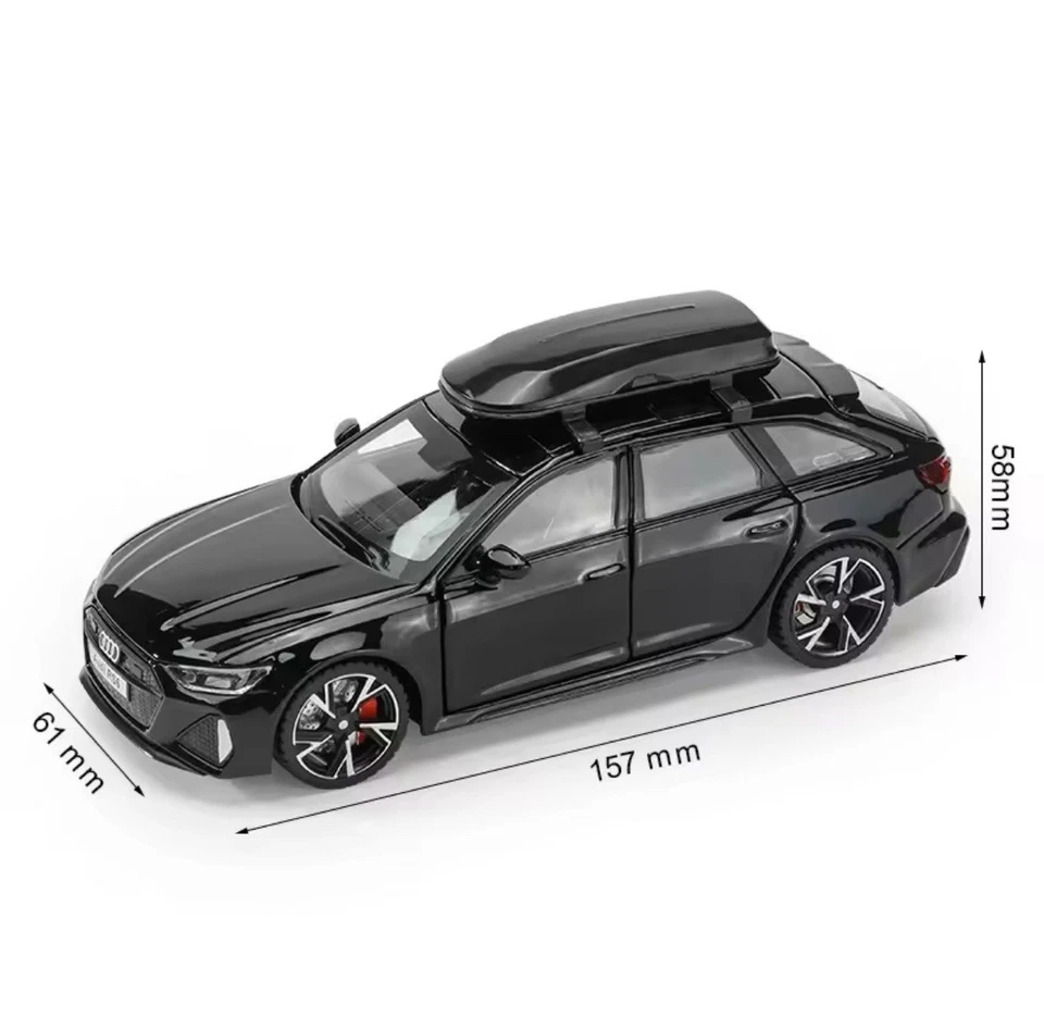 Modellino Alluminio Audi RS6 1/32 Nero Lucido Con Porte Apribili Nero o Grigio - Immagine 3 di 4