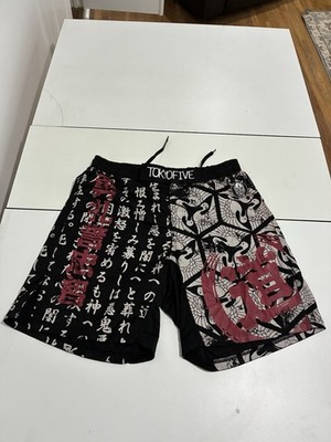 Tokyo Five MMA Shorts 36 9'' Inseam Black Japanese Kanji Grappling Jiu Jitsu Gym