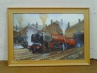 Vintage 1990s Original Acrylic/Oil Painting of The Duchess Steam Train Signed