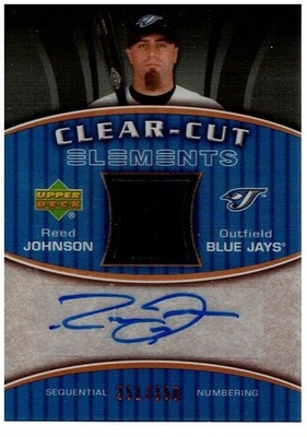 REED JOHNSON - AUTO - /350 - Patch - 2007 UD Clear Cut Elements  #CCE-RJ