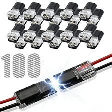 100Pcs Double Wire Plug in Connector with Locking Buckle, Quick-Clip Fasteners M