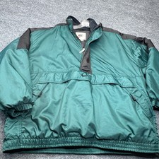 Vintage Nike Jacket Mens XL Green Puffer Anorak 1/2 Zip Quilted Big Swoosh 90s