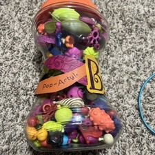 B Jeweled Pop Arty Snap Beads Jewelry Crafts Kids Bead Kit Jar Bracelet necklace
