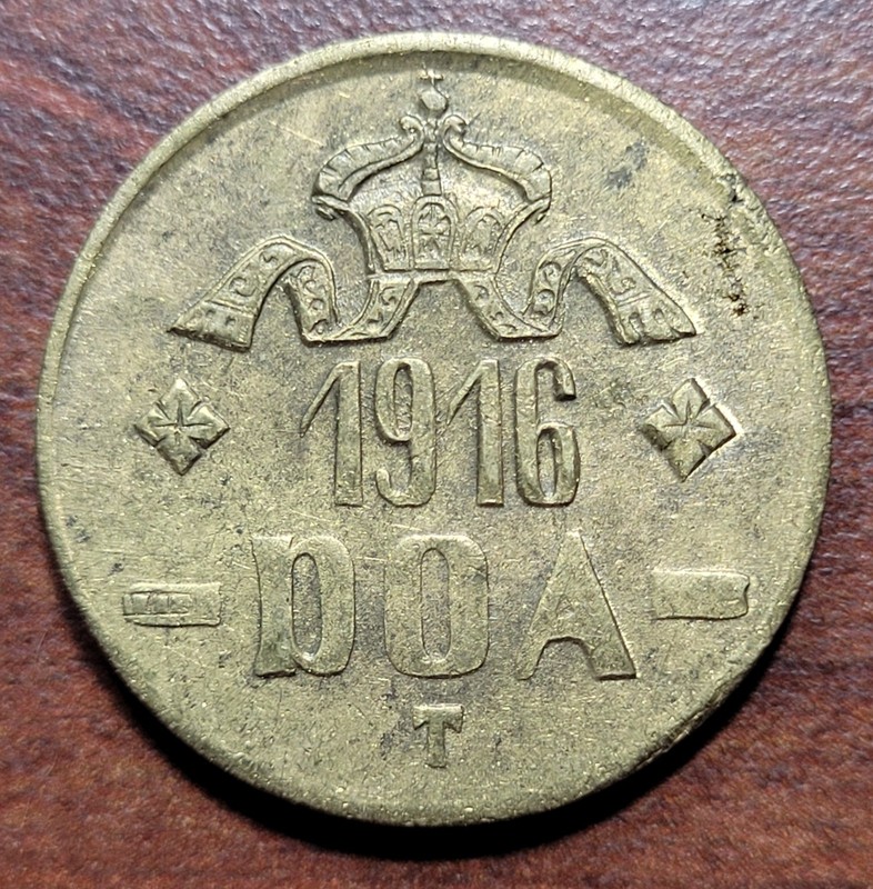 German E. AFRICA Tanzania 1916 20 Heller Brass Obv B Rev B Tambora Emergency