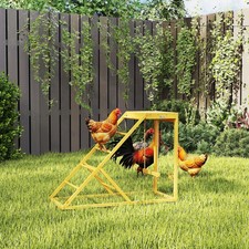 Wooden Chicken Toys for Coop with Swing, Multiple Perches, Platform, Yellow