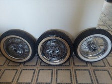 3 Harley Davidson Spoke Wheels Rims Whitewall Tires - Local Az Pickup Only