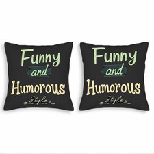 Set of 2 Throw Pillow Covers 18x18in -Playful ' Funny and Humorous Style '