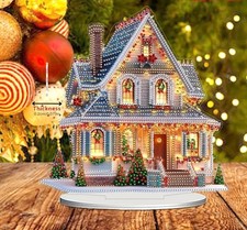 Christmas Villa House Art Kit, 2D DIY Festive Diamond Painting Art Table Top Kit