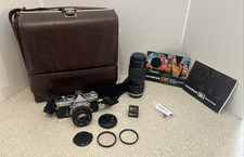 Olympus OM-1 35mm SLR Film Camera Kit 50mm f/1.8 135mm f/4.5 Star- D Lense