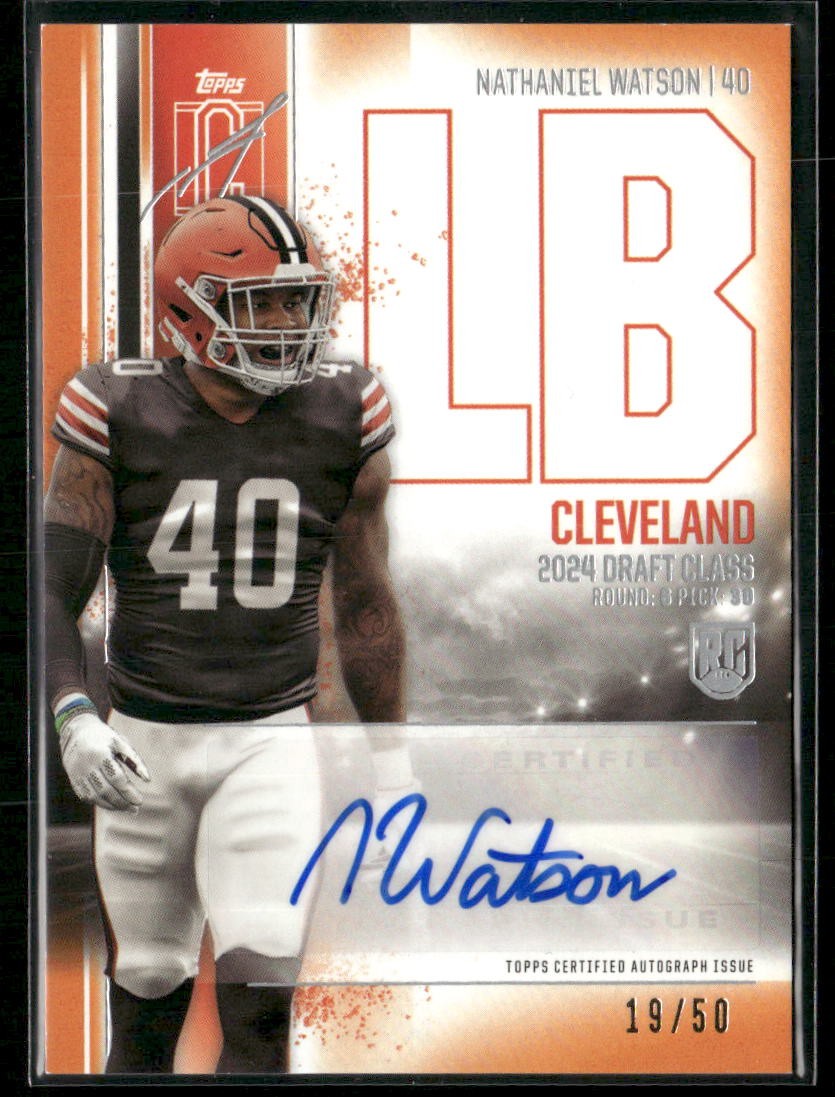 Nathaniel Watson Topps Signature Class Rookie Class Autograph Variation #RCANWA Orange