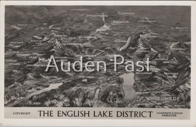 Englische Lake District topographische Karte Postkarte Sanderson & Dixon