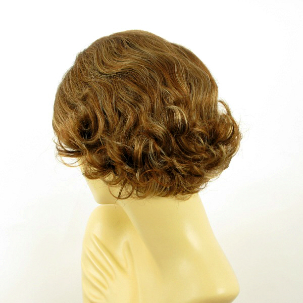 Perruque Femme Valentia - Courte, Châtain Méché Cuivré, Synthétique Bouclée, Neuve Avec étiquettes