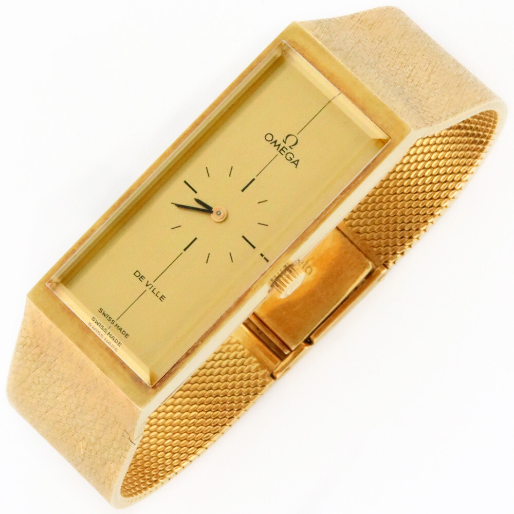 Omega Vintage De Ville 18K Gold Bracelet Ladies Hand-Wind Watch