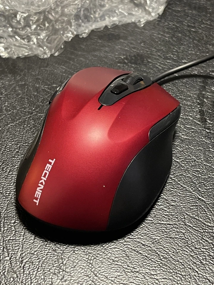 TECKNET mouse Wired USB connection 6Button Model  UM013 Red - Image 3 of 4