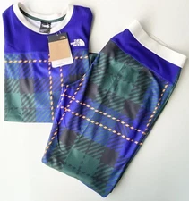 The North Face Women's Flash Dry Base Layer Plaid Waffle Set 2 Piece Size Large