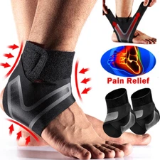 Ankle Brace Compression Support Sleeve Swelling Achilles Tendon Joint Pain Strap