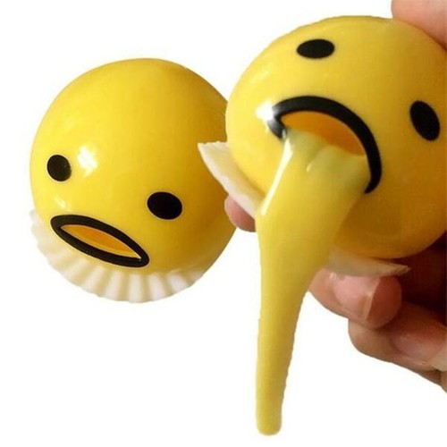 2x Anti Stress Fidget Sanrio Gudetama Lazy Vomiting Egg Toy Joke Toys Free P&P - Picture 7 of 9