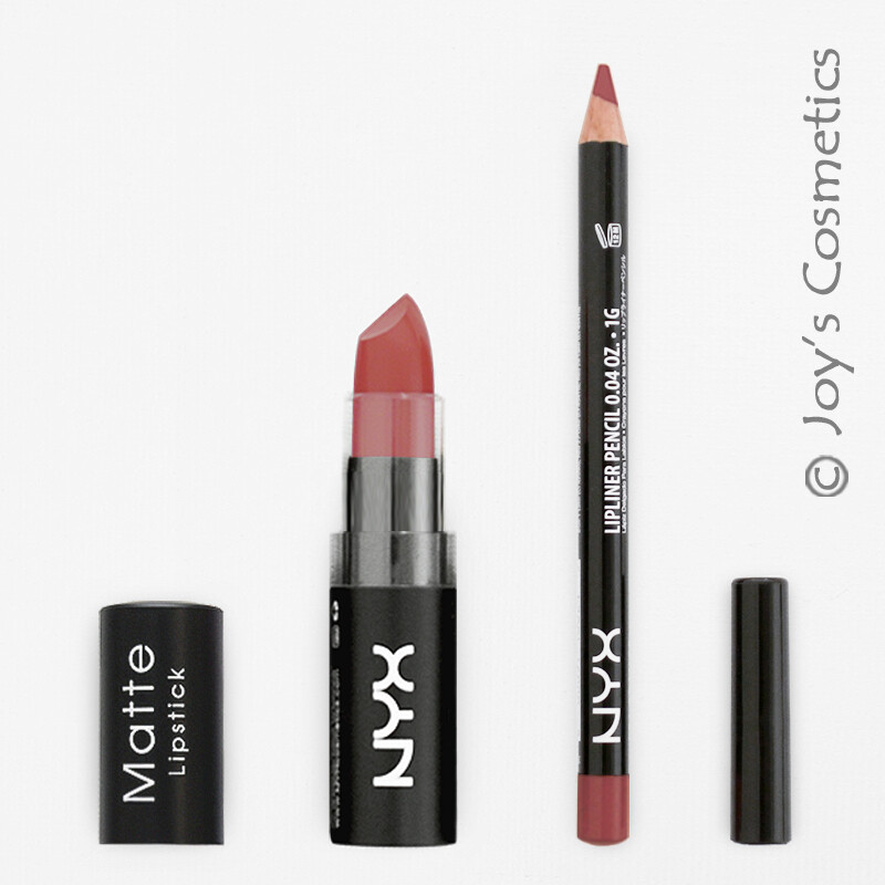 2 NYX Matte Lipstick 15 Whipped Caviar + Slim Lip pencil 831
