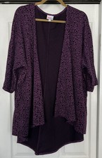 Lularoe Women Purple Cheetah Kimono Size L