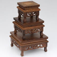 Wood Base Pedestal Vase Plant Stand Collection Display Base China Home Decor