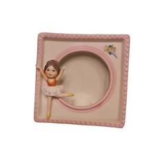 Vintage Kitsch Ballerina Bisque Porcelain Picture Frame 4" x 4"