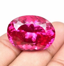 Natural Flawless Ceylon Pink Sapphire 51.23 Ct Oval Cut Certified Loose Gemstone