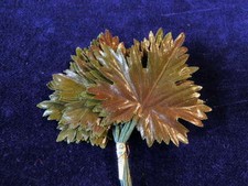 Vintage Millinery Flower Leaf Brown  Green 2" Japan 12 stems in a Bunch Y274