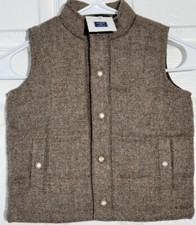 NEW Janie  Jack Boy Herringbone Snap Button Puff Vest Wool Size 18-24M MSRP 64