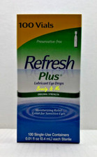 Refresh Plus Lubricant Eye Drops, Moisturizing Relief, 100 Single Vials