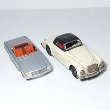 MG SPORTS CAR MGA TINPLATE FRICTION MOTOR BY SSS SHIOJI TINY GIANT 1950's RARE !