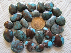 26 Egyptian Turquoise Cabochons 170 carats Spiderweb Web Turquoise Egypt 