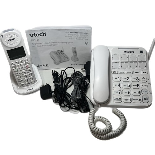 VTech Amplified Corded/Cordless Senior Phone Model SN5147 eBay