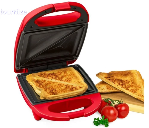 Sandwich Maker Grill, 520 watts, Red