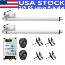 Set of 2 1500N 330lbs 12V Electric Linear Actuators + Motor Controller +Brackets
