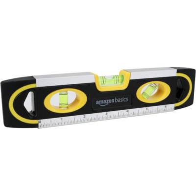 Amazon Basics Magnetische Torpedo Wasserwaage und Lineal 22,8 cm, bis cm