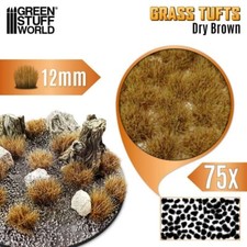 Static Grass Tufts 12 mm Dry Brown Scale models miniature bases dioramas terrain