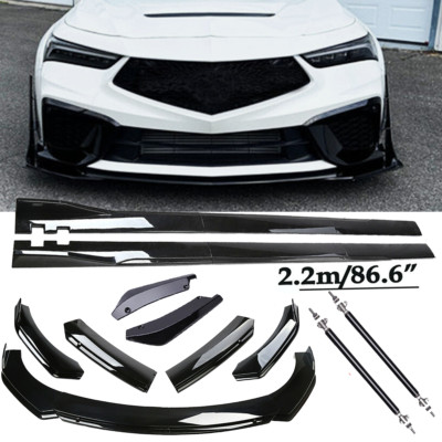 For Acura Integra Front Bumper Spoiler Body Kit / Side Skirt/Strut Glossy Black