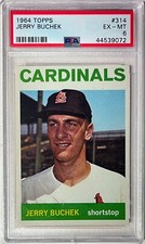 Jerry Buchek 1964 Topps Card #314- PSA Graded 6 EX-MT (St. Louis Cardinals)