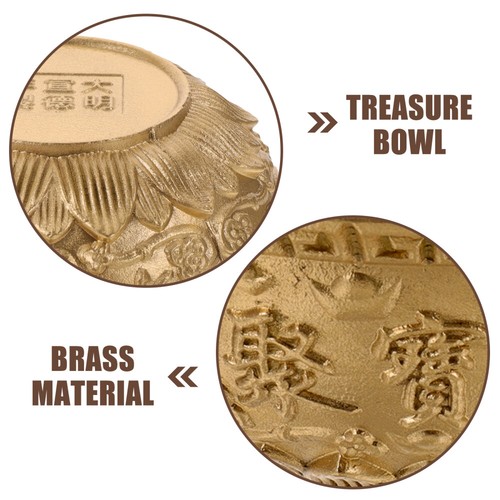 Tazón de dinero oro cornucopia adorno interior suerte decoración oficina - Imagen 6 de 12