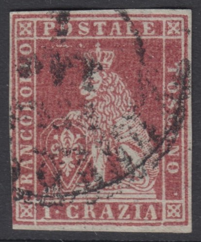 1851 - ITALIAN STATES - TUSCANY - Sc# 4, 1cr - USED