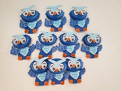 10 Blue Foam Owls Baby Shower Party Decorations Its A Boy Favors