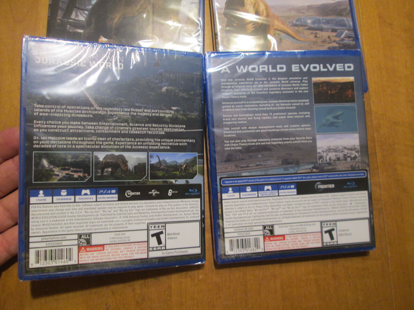 Jurassic World Evolution 1 & 2 PS4 PLAYSTATION 4 LOT NEW SEALED GAME  DINOSAURS
